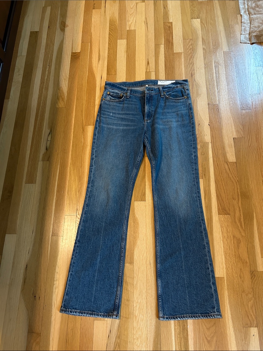 rag & bone Women's Boot Cut Jeans in Medium Blue Denim